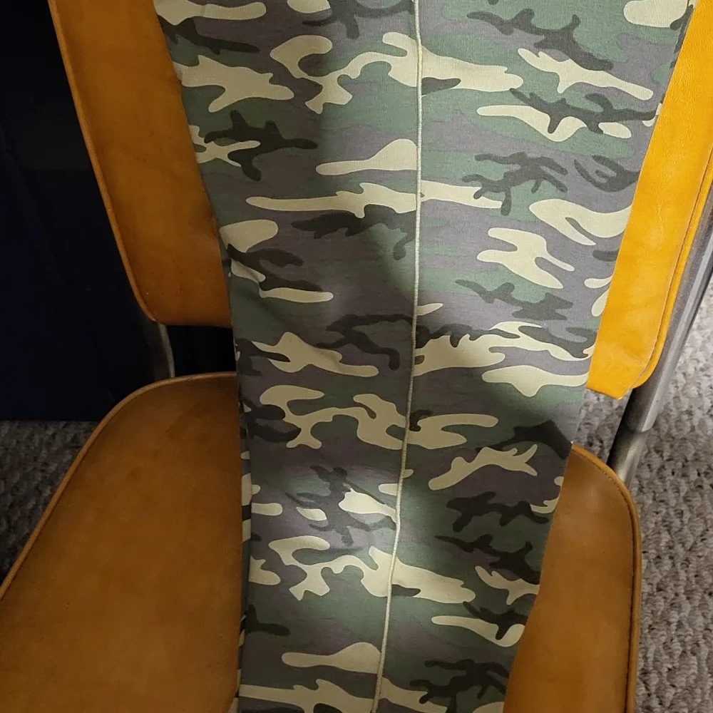 PINK Camouflage Flare PANTS with Olive Accents - Picture 3 of 5
